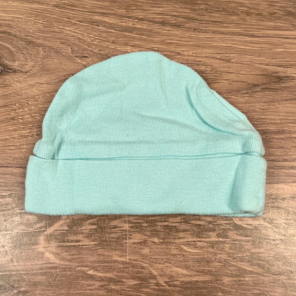 Carter's Luvable Friends Beanie Hat Baby NB 0-3M Blue White Monkey Airplane 3pk